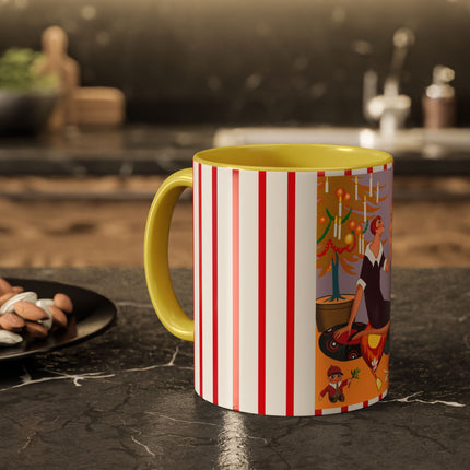 Art Deco Christmas Colorful Mugs (11oz, 15oz)