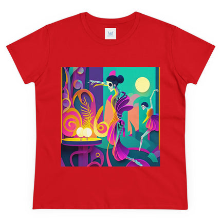 Dance of the Skeleton Ballerinas Women's Midweight Cotton Tee