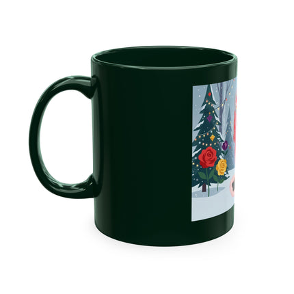 🏮🎄 The Winter Lantern Celebration Ceramic Mug – Art Deco Asian Christmas Elegance