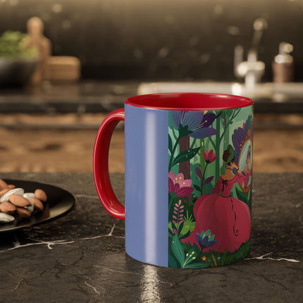 The Lady Of The Enchanted Mirror Colorful Mugs – Art Deco Botanical Elegance