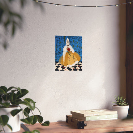 🎭🌹 The Lady Of The Masquerade Rose Matte Vertical Poster – Art Deco Fashion Whimsy