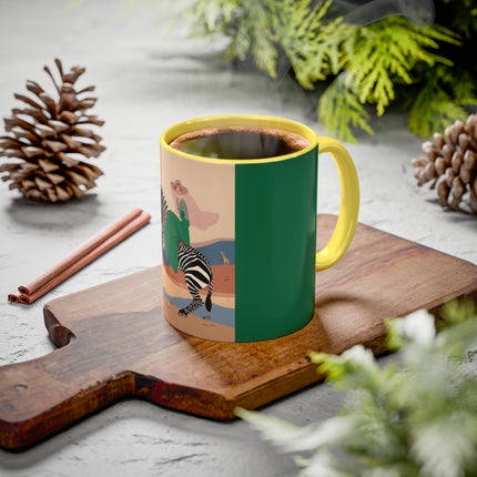 Zebra Rider Colorful Mugs – Safari Chic & Art Deco Adventure