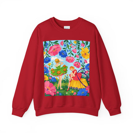 🌸🧚 The Fairies In The Flower Garden Crewneck Sweatshirt – Art Deco Floral Whimsy