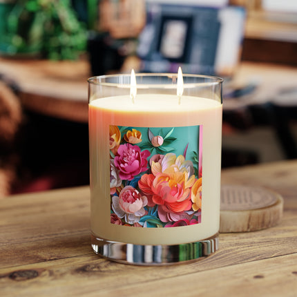Peonies in Full Bloom Scented Candle - Full Glass, 11oz - The White Tea & Fig, The Lavender & Sage, and The Ocean Mist & Moss