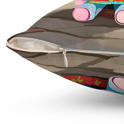 Baby Elephant Spun Polyester Square Pillow