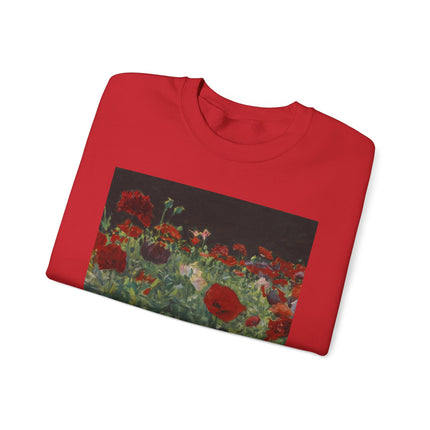Poppies (A Study of Poppies for Carnation, Lily, Lily, Rose) by John Singer Sargent Heavy Blend™ Crewneck Sweatshirt