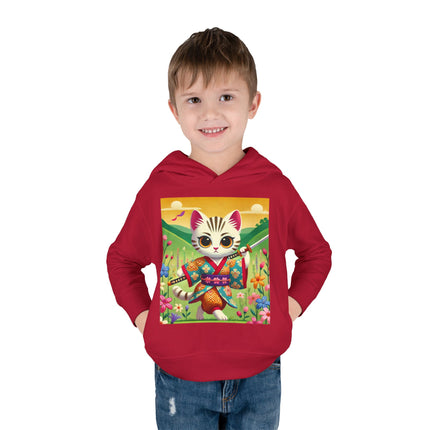 Samurai Kitten Toddler Pullover Fleece Hoodie