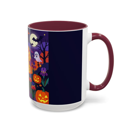 🌙🎃 The Moonlit Garden Masquerade Colorful Mug – Floral Halloween Charm