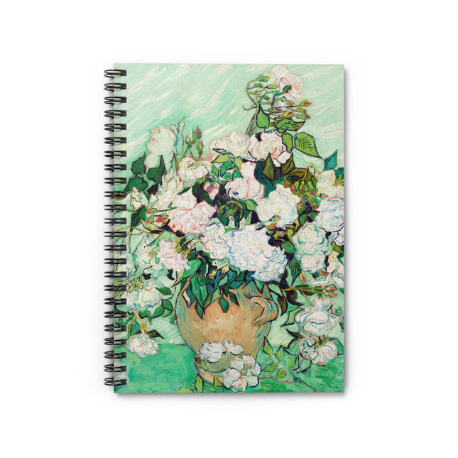 Roses by Vincent Van Gogh Spiral Notebook - Ruled Line
