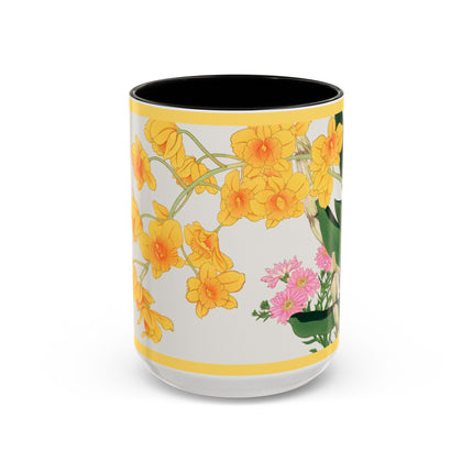 Golden Bow Orchid by Tanigami Kônan Colorful Mugs (11oz, 15oz)