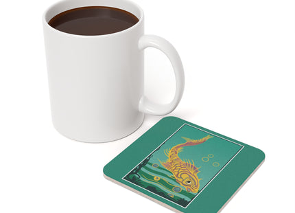 Golden Serenity Cork Back Coaster