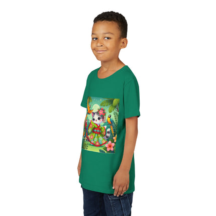 Parrot Dance of the Geisha Kitten Youth Short Sleeve Tee