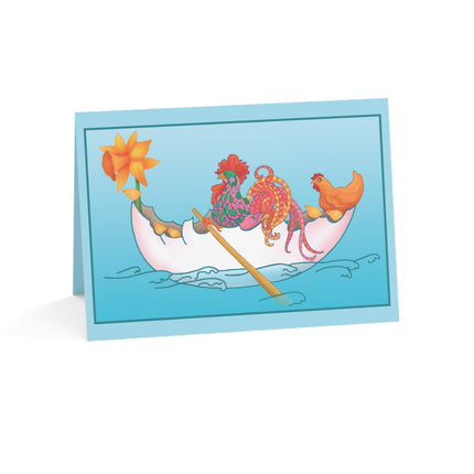 A Rooster's Seafaring Adventure Greeting Cards (1, 10, 30, and 50pcs)