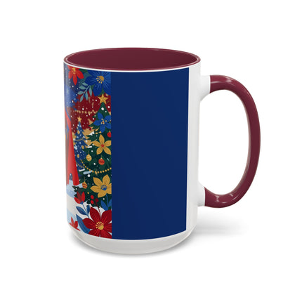 🎭❄️ The Christmas Masquerade Lady Colorful Mug – Art Deco Holiday Fantasy