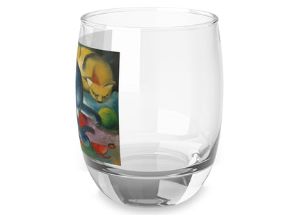 Two Cats, Blue and Yellow by Franz Marc Whiskey Glass