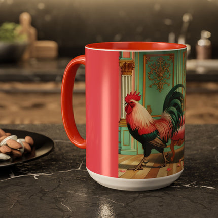 The Salon Rooster Colorful Mugs (11oz, 15oz)