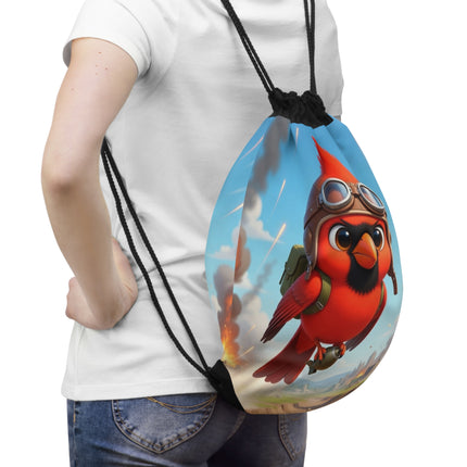 The Cardinal Dive Bomber Drawstring Bag – Bold Flight & Fearless Adventure