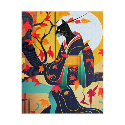 Black Cat in Kimono Puzzle (110, 252, 520, 1014-piece)