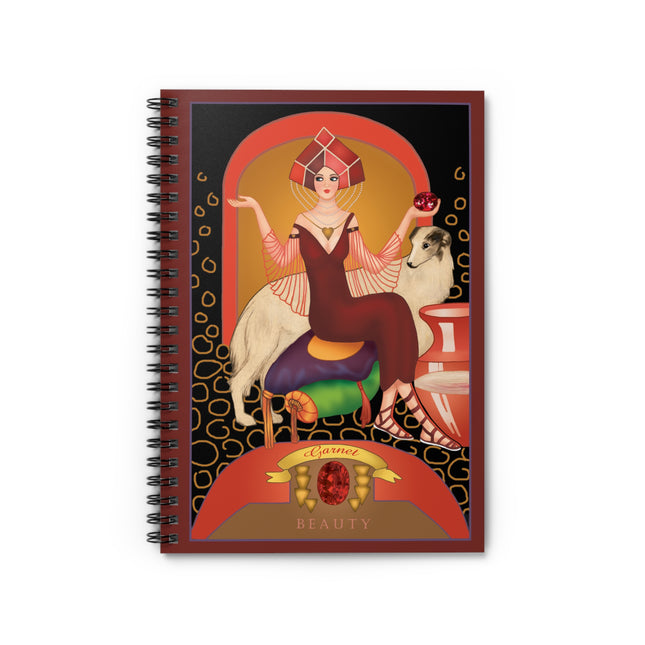 January & Garnet (from the Gem Series) by Sofia Chiostri Spiral Notebook - Ruled Line