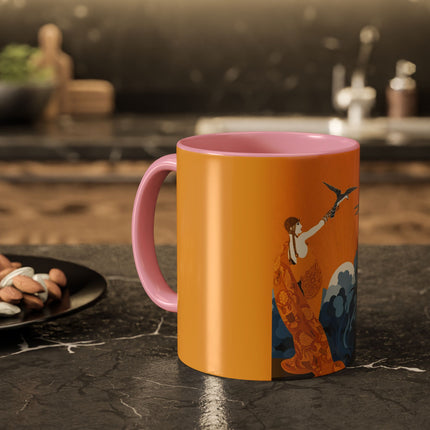Falcon Mistress Colorful Mugs – Art Deco Majesty & Mythic Freedom