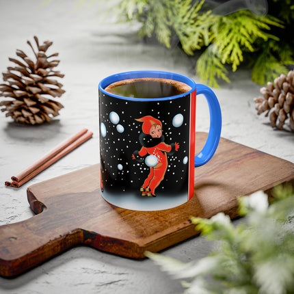 A Festive Snowball Toss Colorful Mugs (11oz, 15oz)