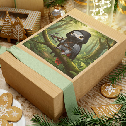 🪶🌲 The African Grey Sentinel Kiss-Cut Sticker – Quiet Strength & Woodland Adventure