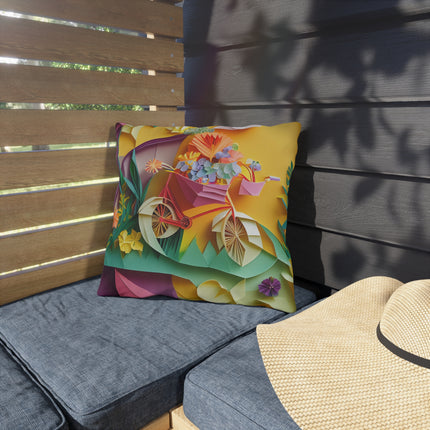 Origami Bicycle Outdoor Pillows