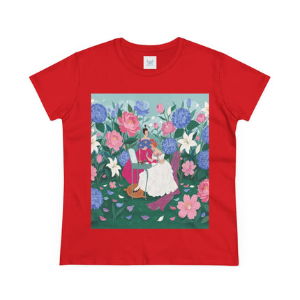 💎🌸 The Lady Of The Jeweled Garden Cotton Tee – Art Deco Floral Elegance