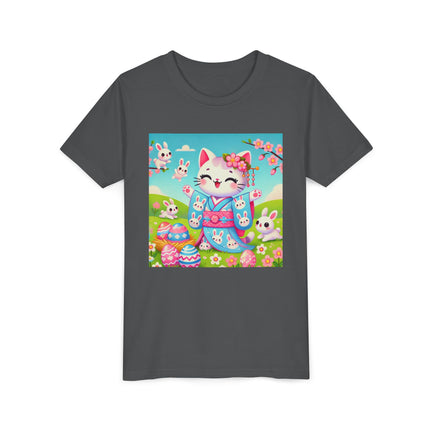 Springtime Kitten’s Easter Joy Youth Short Sleeve Tee