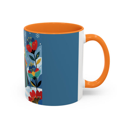 ❤️❄️ The Winter Heart Messenger Colorful Mug – Art Deco Snow Garden Fantasy