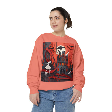 Halloween Night Scene Unisex Garment-Dyed Sweatshirt