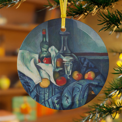 The Peppermint Bottle by Paul Cézanne Glass Ornament