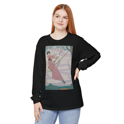La balançoire by Georges Lepape Garment-dyed Long Sleeve T-Shirt
