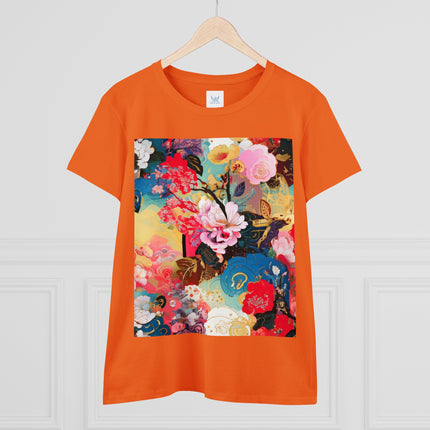 Women's Ethereal Irises Print Midweight Cotton Tee