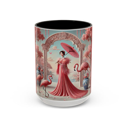 Petals, Porcelain, and Flamingos Colorful Mugs (11oz, 15oz)