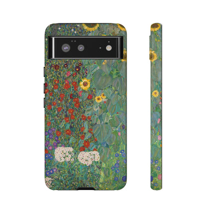 Farm Garden with Sunflowers by Gustav Klimt Phone Cases