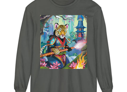 Cyberpunk Leopard Garment-dyed Long Sleeve T-Shirt