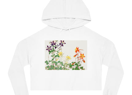 Aquilegia Flowers by Tanigami Kônan Women’s Cropped Hooded Sweatshirt