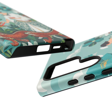 🐉🌿 The Dragon Keeper Phone Case – Art Deco Floral Fantasy