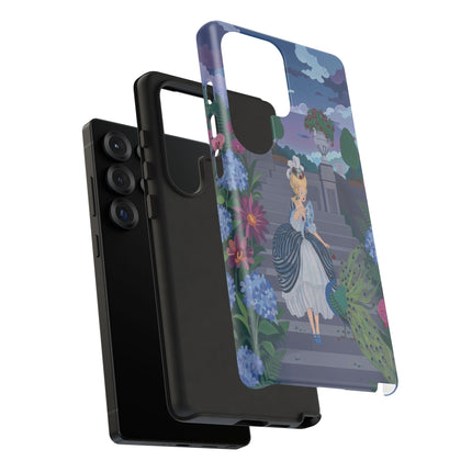 🦚🌸 The Peacock Garden Terrace Phone Case – Art Deco Floral Elegance