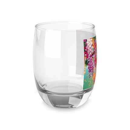 Golden Wisteria Elegance Whiskey Glass