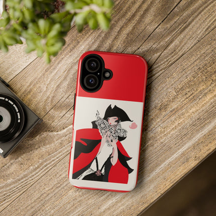Crimson Masquerade Phone Case – Dramatic Grace & Bold Elegance