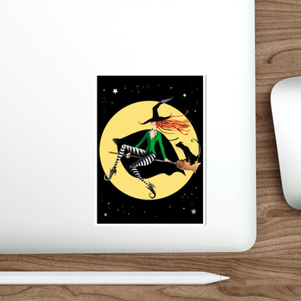 A Witch’s Moonlit Flight Die-Cut Stickers (5 Sizes)