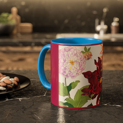Dahlia Flower by Tanigami Kônan Colorful Mugs (11oz, 15oz)