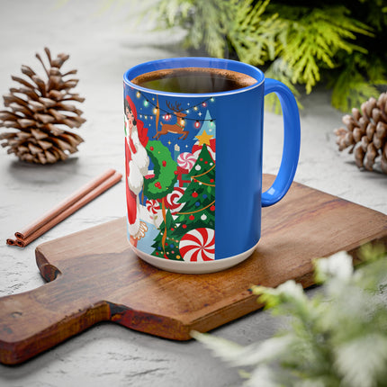 🦌🍬 The Lady Of The Peppermint Christmas Garden Colorful Mug – Colorful Art Deco Holiday Fantasy
