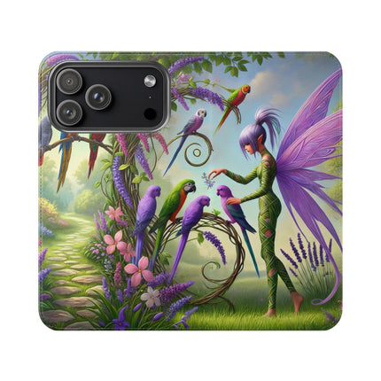 🧚🦜 Lavender-Winged Fairy Flip Case – Dreamy Elegance & Spring Whimsy