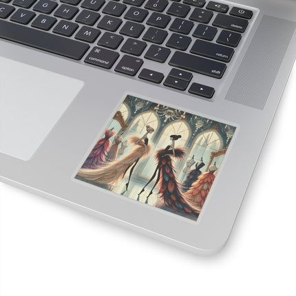 🧚👗 Couture & Wings Kiss-Cut Sticker – Fairy Fashion & Enchanted Glamour