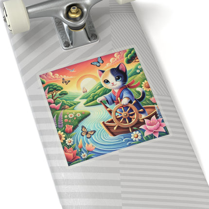 Sailor Kitten’s River Adventure Kiss-Cut Stickers (4 Sizes)