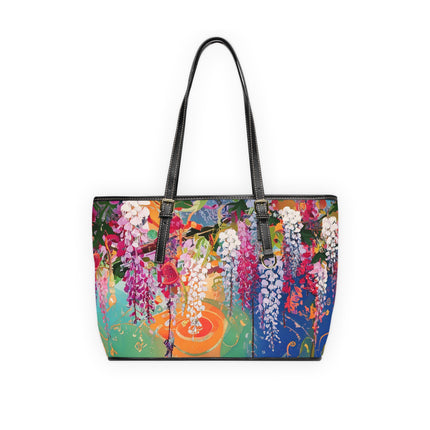 Golden Wisteria Elegance PU Leather Shoulder Bag