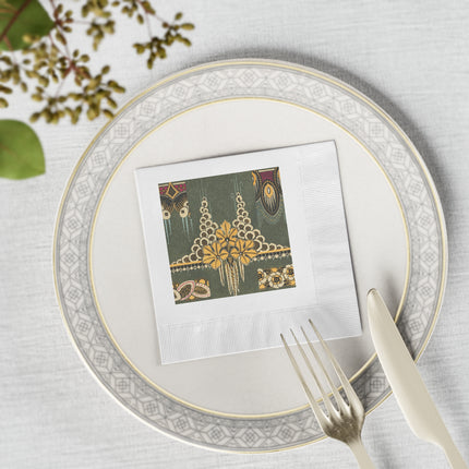 La décoration moderne dans le textile Pl. 2 by Gaston Charlet Placemat White Coined Napkins